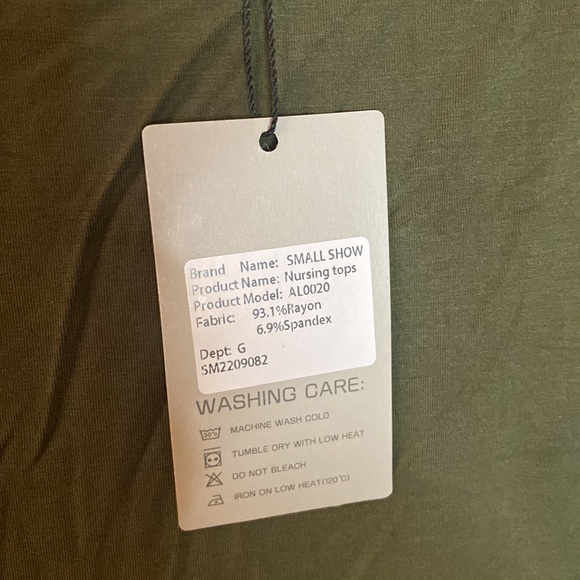 Smallshow Nursing T-Shirt Top, Size M, Hunter Green Top - NWT - Picture 4 of 7